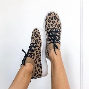 Steve Madden Brixie‎ Leopard Platform Sneaker Women's 6.5 Color Brown/Black